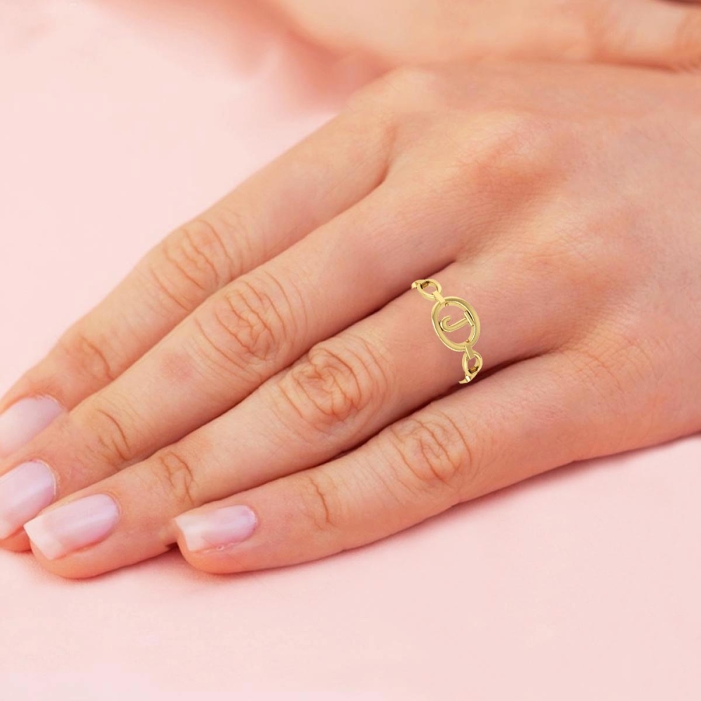 J Alphabet Gold Ring Online Jewellery Shopping India Dishis Designer Jewellery